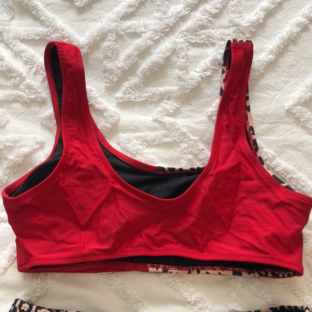 Red And Leopard Print Bikini - image 7